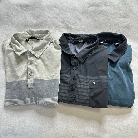 Travis Mathew Other - Travis Mathew Polo Shirt Lot Bundle Gray Blue Golf Performance Mens Large